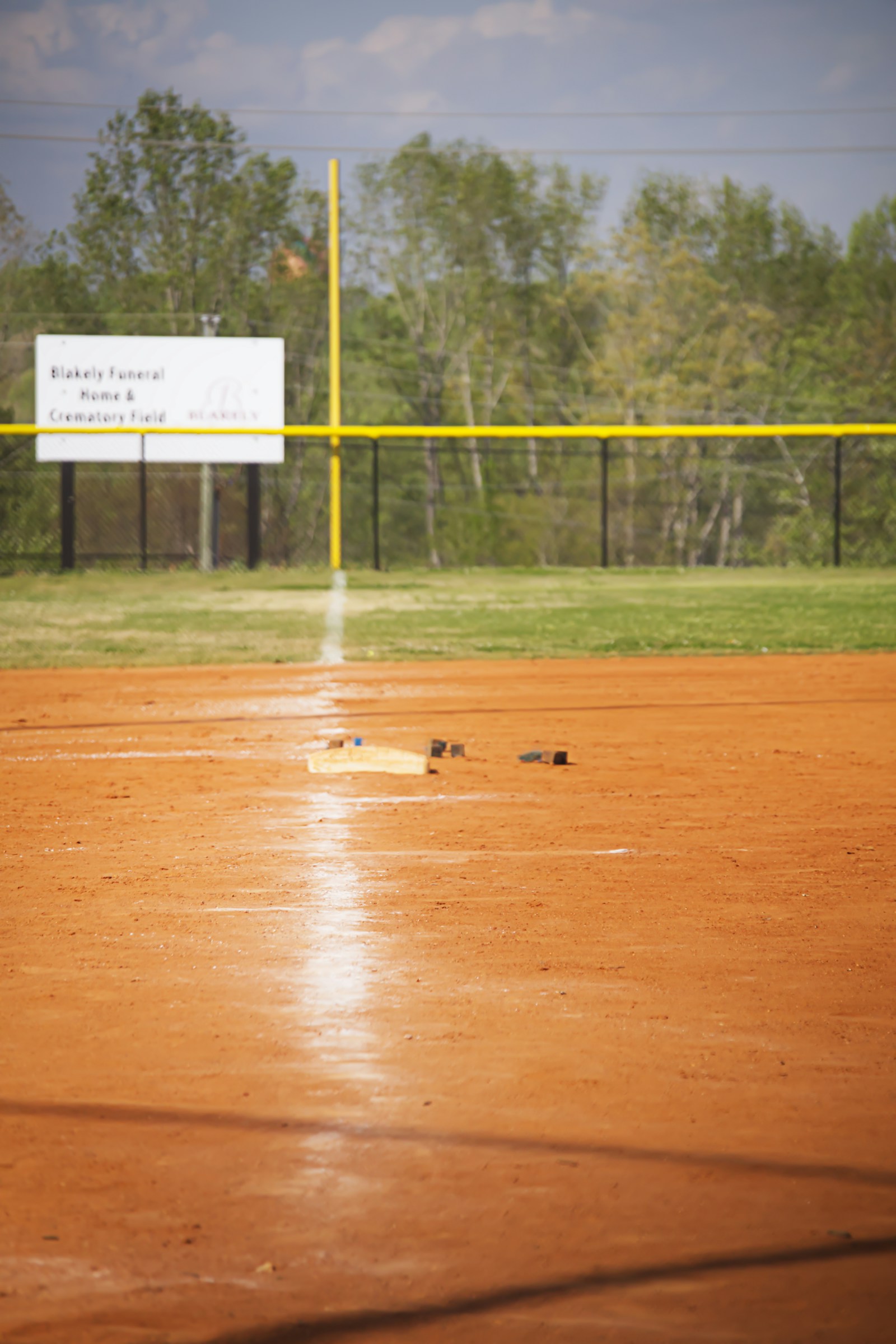 Softball field ready for play on a sunny day